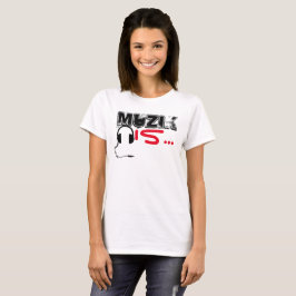 Camiseta MuZiK é… O t das mulheres com fones de ouvido