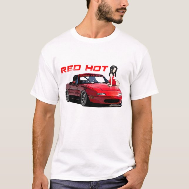 Camiseta MX5 encarnado Miata (Frente)