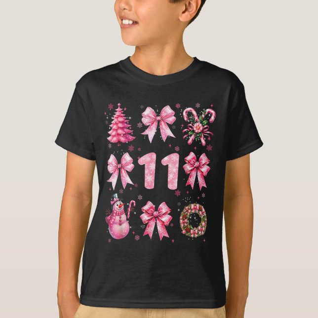 Camiseta My 11th Birthday Nk Santa Coquette Snowman 11 Year (Frente)
