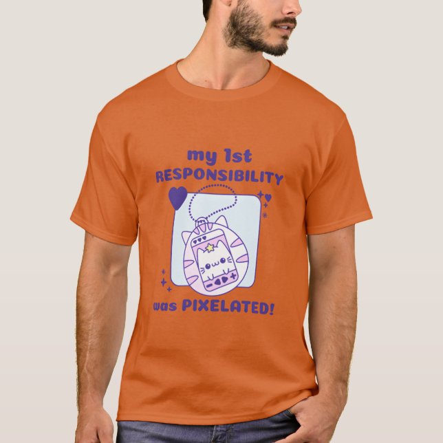 Camiseta my 1st Responsibility was Pielated Cat Gamer girl (Frente)