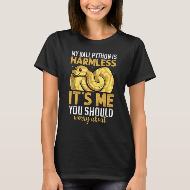 Camiseta My Ball Python Is Harmless  Snake  Men Women (Frente)