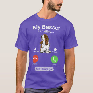 Camiseta My Basset is Calling and I Must Go Funny Basset Ho