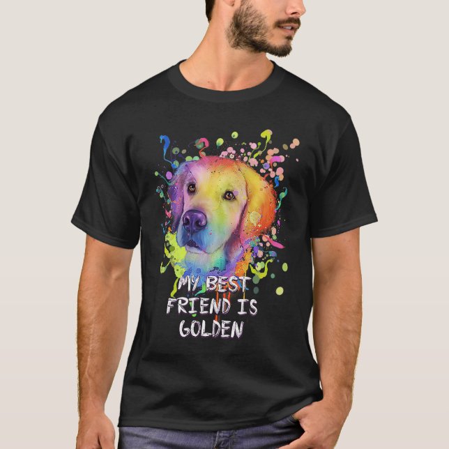 Camiseta My Best Friend Is Golden  Golden Retriever Humor (Frente)
