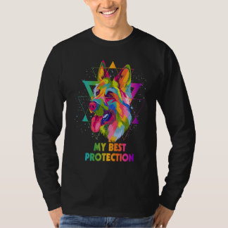 Camiseta My Best Protection German Shepherd  Shepard Humor 