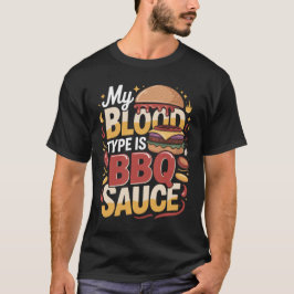 Camiseta My Blood Type Is BBQ Sauce Burger Tee
