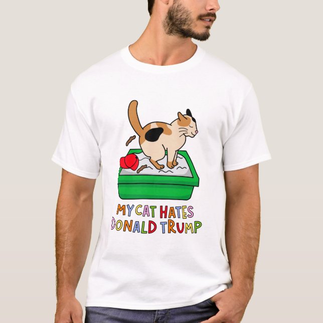 Camiseta My Cat Hates Donald Trump T-shirt (Frente)