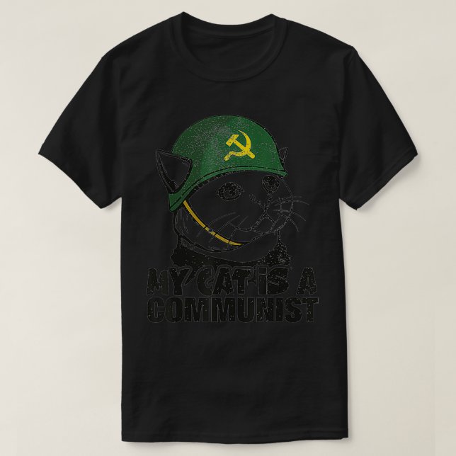 Camiseta My Cat Is A Communist  (Frente do Design)