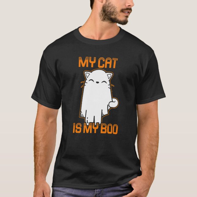Camiseta My Cat Is My Boo  Halloween Cat  4 (Frente)