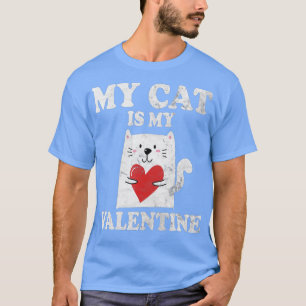 Camiseta My Cat Is My Valentine Kitten Lover Heart Valentin