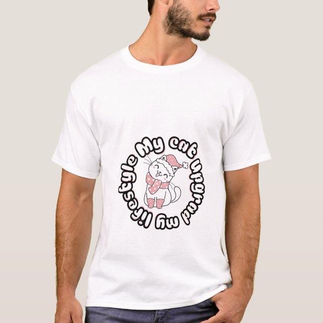 Camiseta My Cat Upgraded My Lifestyle – Cute Cat Design (Frente)