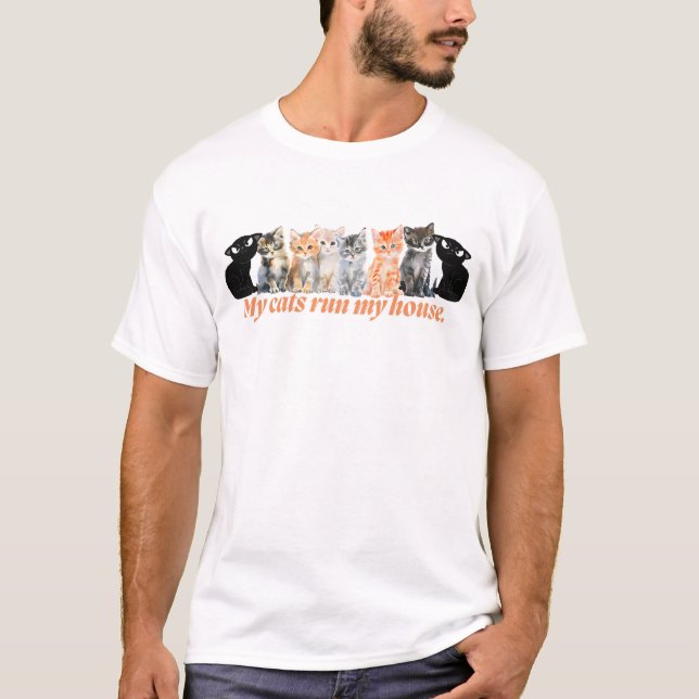 Camiseta My cats run my house - Funny cat design (Frente)