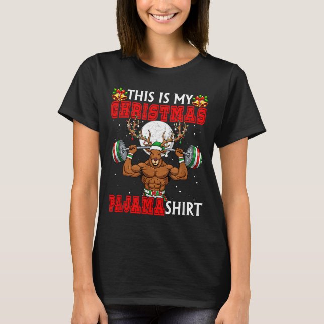 Camiseta My Christmas Pajama Shirt Reindeer Muscle Weightli (Frente)