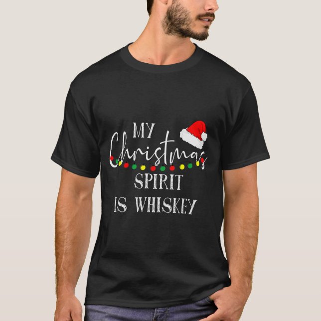 Camiseta My Christmas Srit Is Whiskey Liquor Drinker Christ (Frente)