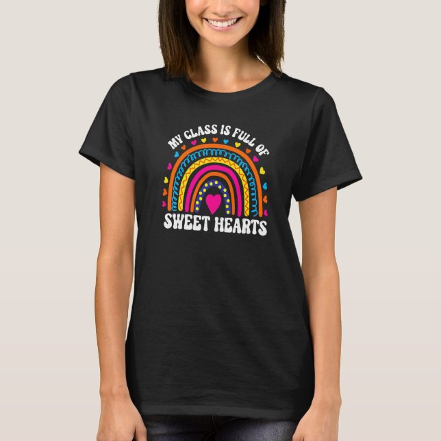 Camiseta My Class is Full of Sweethearts Rainbow Teacher Va (Frente)