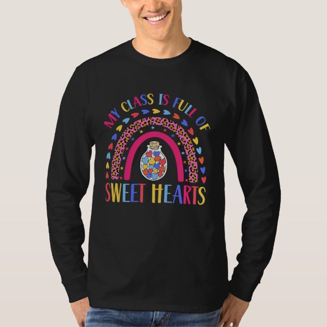 Camiseta My Class is Full of Sweethearts Teacher 100th Day  (Frente)