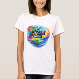 Camiseta My Colorful World Rainbow Globe T-Shirt.