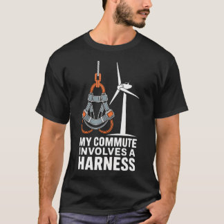 Camiseta My Commute Involves A Harness Wind Turbine Technic