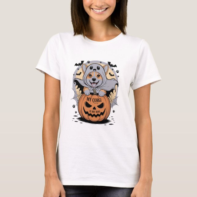 Camiseta My Corgi is My Boo Halloween (Frente)