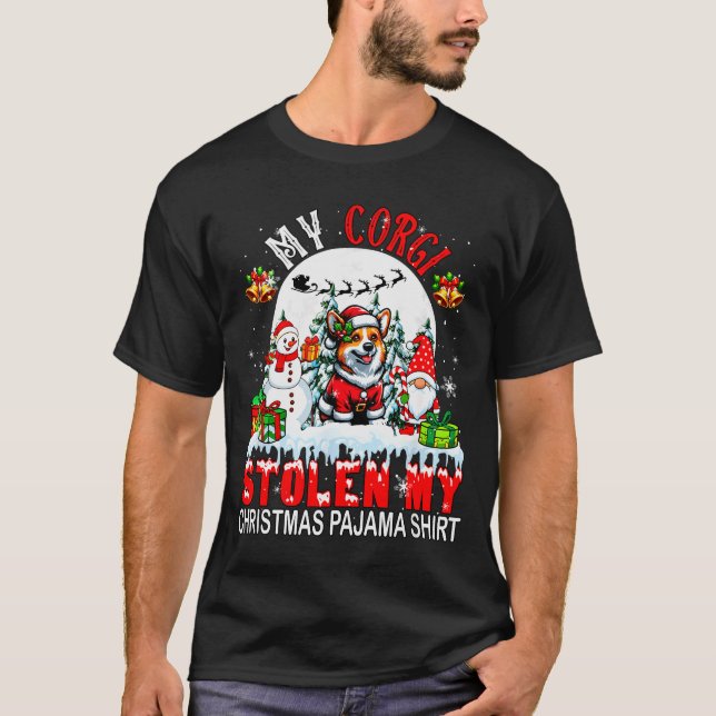 Camiseta My Corgi Stolen My Christmas Pajama Shirt Santa Do (Frente)