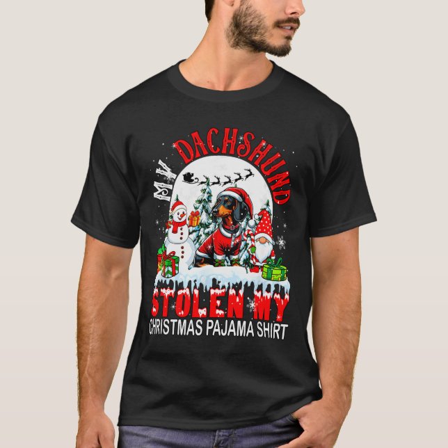 Camiseta My Dachshund Stolen My Christmas Pajama Shirt Sant (Frente)