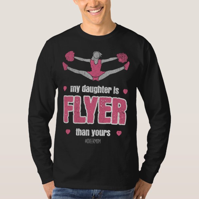 Camiseta My daughter Is Flyer Cheer mom Cheerleader Retro S (Frente)