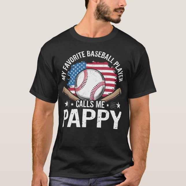 Camiseta My Favorite Baseball Player Calls Me Pappy Usa Fla (Frente)