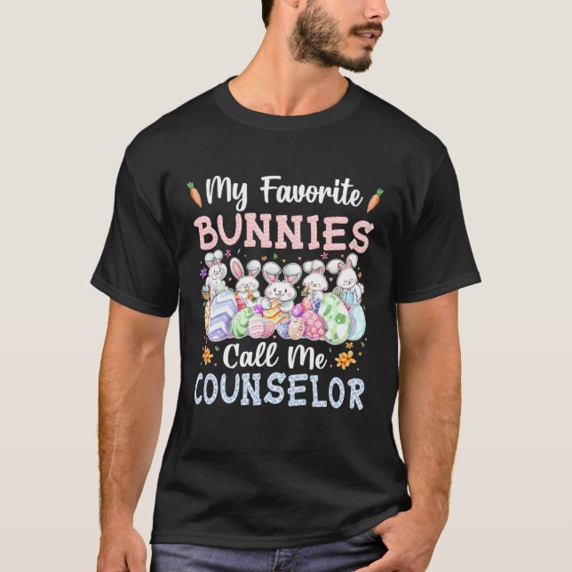 Camiseta My Favorite Bunnies Call Me Counselor Cute Easter  (Frente)