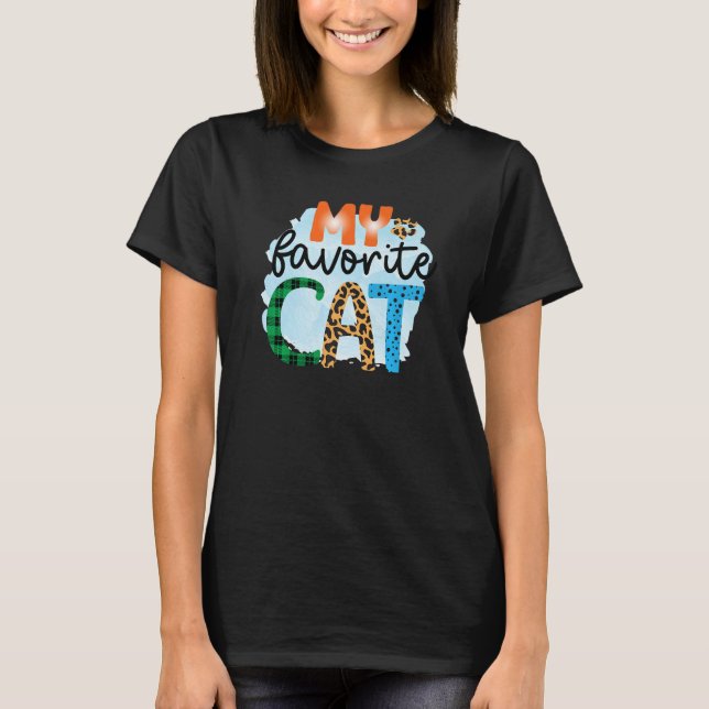 Camiseta My Favorite Cat Graphic Patchwork (Frente)