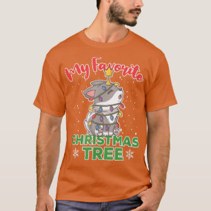 Camiseta My Favorite Christmas Tree Wolf With Xmas Lights