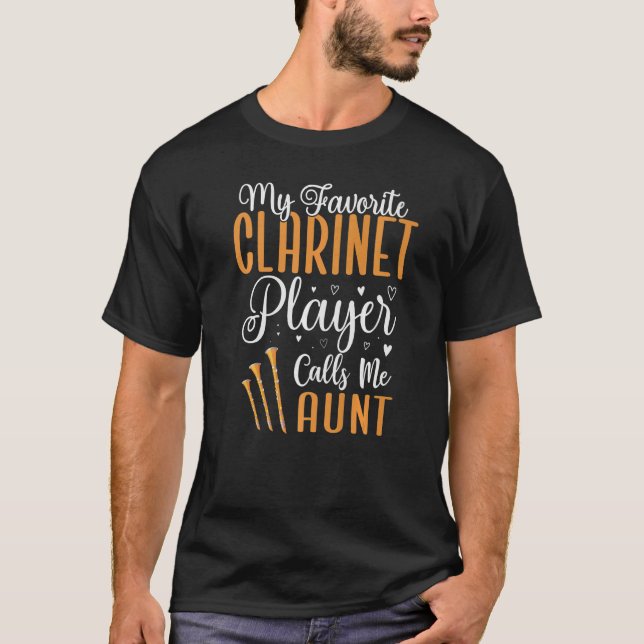 Camiseta My Favorite Clarinet player calls me Aunt Cute  1 (Frente)