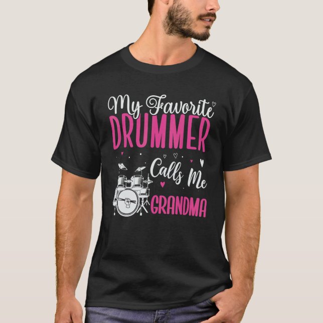 Camiseta My Favorite Drummer calls me Grandma Cute (Frente)