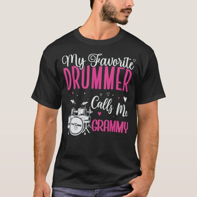 Camiseta My Favorite Drummer calls me Grandma Cute 1 (Frente)