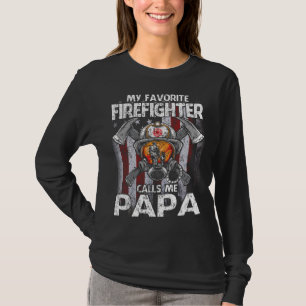 Camiseta My Favorite Firefighter Calls Me PAPA USA Flag