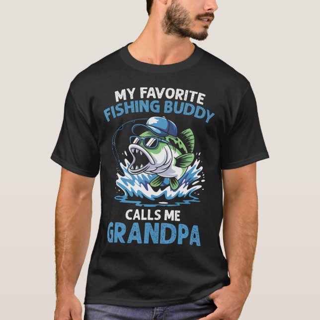 Camiseta My Favorite Fishing Buddy Calls Me Grandpa Funny F (Frente)