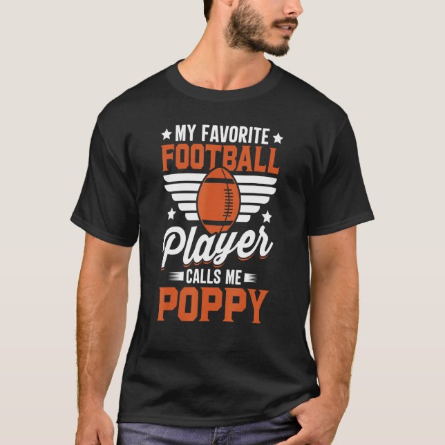 Camiseta My Favorite Football Player Calls me Poppy America (Frente)