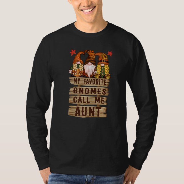 Camiseta My Favorite gnomes Call Me Aunt  Thanksgiving (Frente)