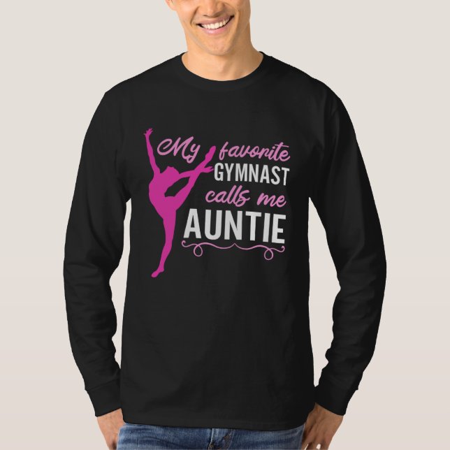 Camiseta My Favorite Gymnast Calls Me Auntie For A Gymnasti (Frente)