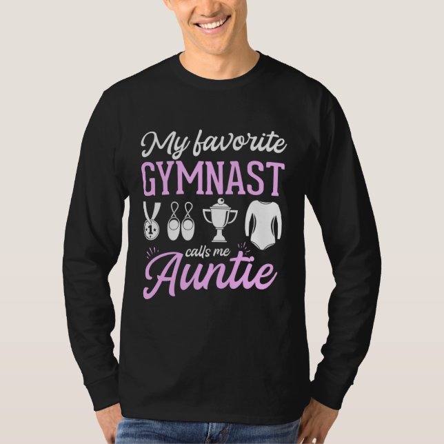 Camiseta My Favorite Gymnast Calls Me Auntie For A Gymnasti (Frente)