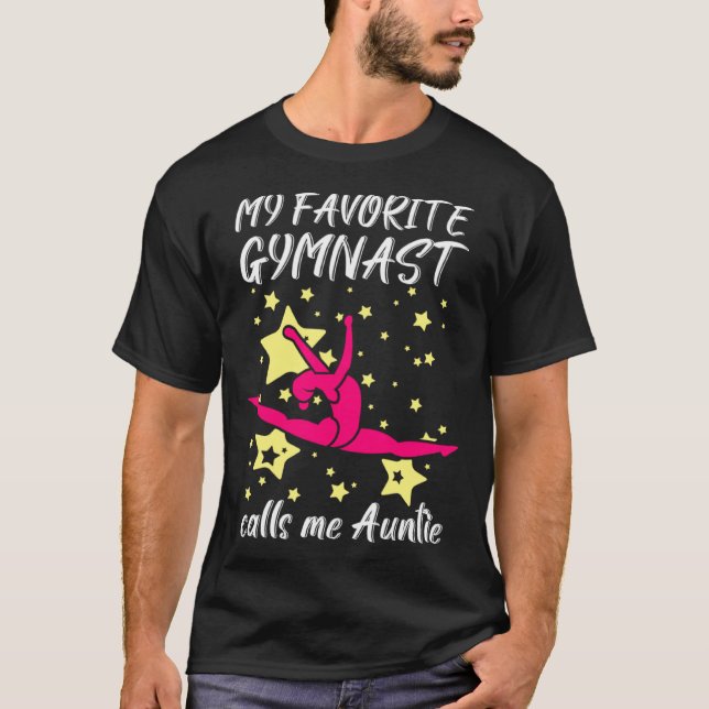 Camiseta My Favorite Gymnast Calls Me Auntie For A Gymnasti (Frente)