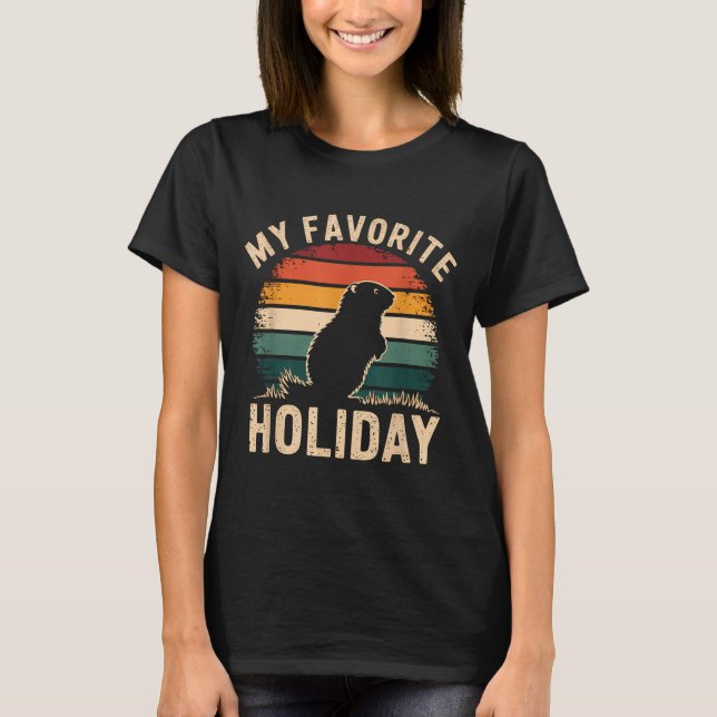 Camiseta My Favorite Holiday Ground Hog Sunset Gifts Ground (Frente)