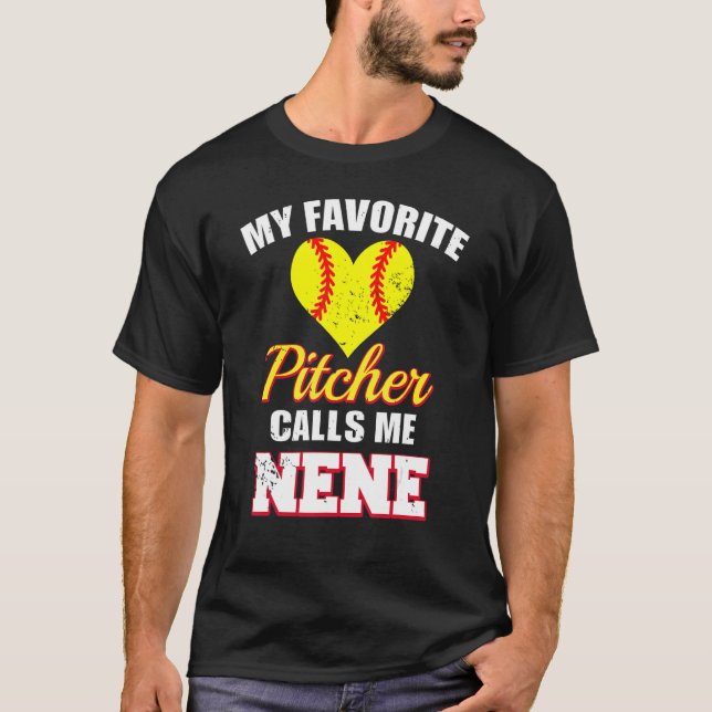 Camiseta My Favorite Pitcher Calls Me Nene Pitcher Softball (Frente)