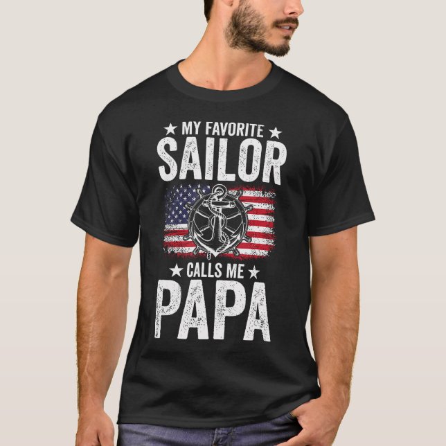 Camiseta My Favorite Sailor Calls Me Papa Father'S Day (Frente)