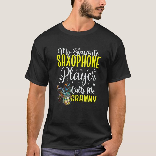 Camiseta My Favorite Saxophone player calls me Grandma Cute (Frente)