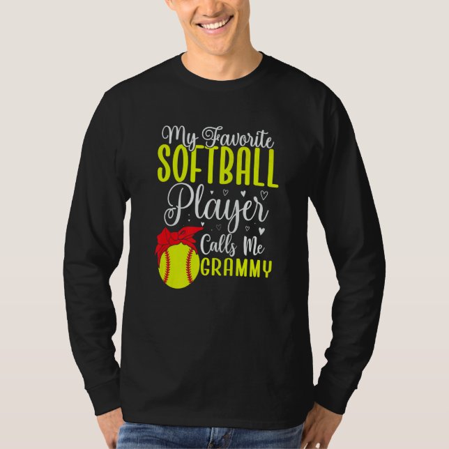 Camiseta My Favorite Softball player calls me Grandma Cute (Frente)