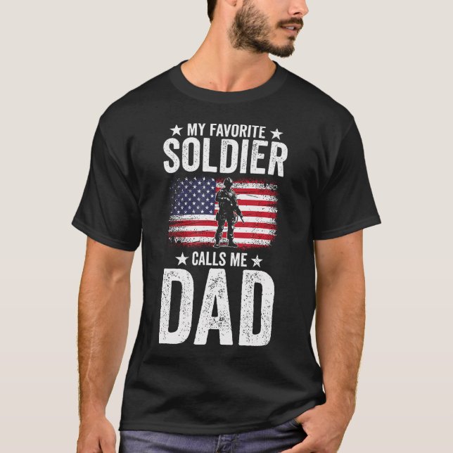 Camiseta My Favorite Soldier Calls Me Dad Father'S Day (Frente)