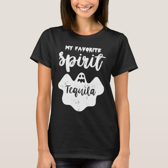 Camiseta My Favorite Spirit Tequila  Ghost Booze Halloween (Frente)