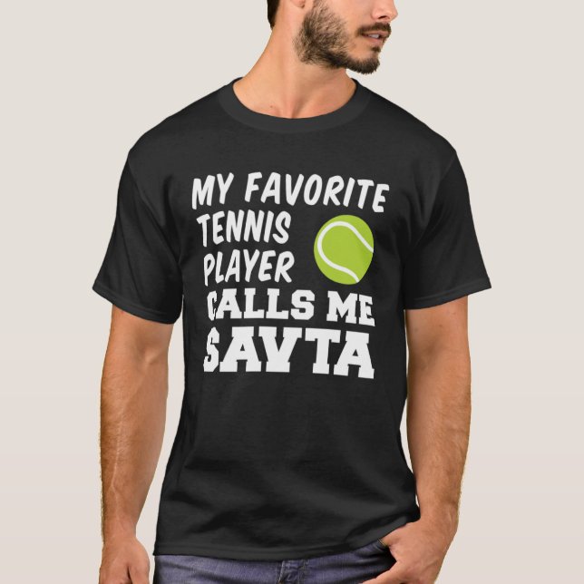 Camiseta My Favorite Tennis Player Calls Me Savta Jewish Gr (Frente)