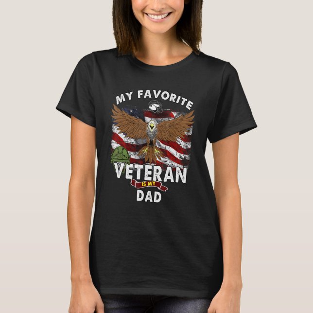 Camiseta my favorite veteran is my dad (Frente)