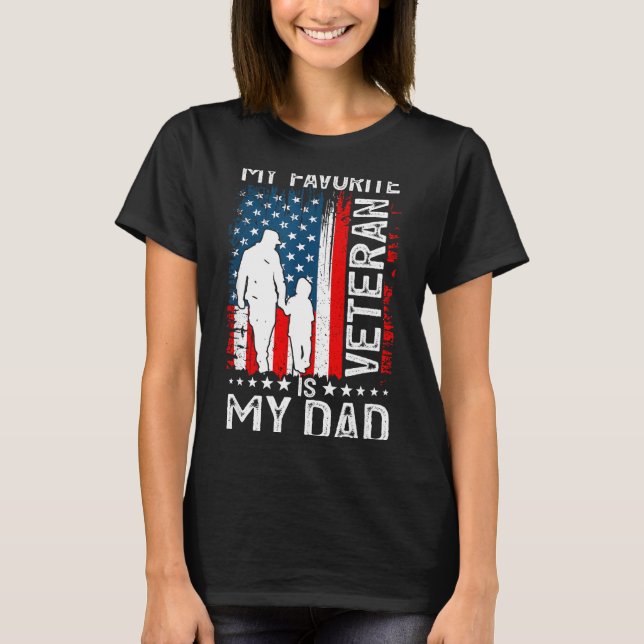 Camiseta My Favorite Veteran Is My Dad Father Thank You Vet (Frente)