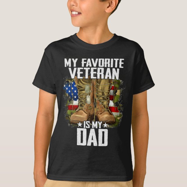 Camiseta My Favorite Veteran Is My Dad Father Veterans Day  (Frente)